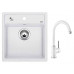 BLANCO Kit évier Dalago 5 Silgranit blanc + mitigeur Mida blanc