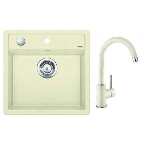 BLANCO Kit évier Dalago 5 silgranit jasmin + mitigeur Mida jasmin