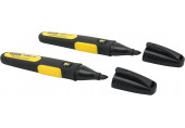 Stanley 0-47-314 FatMax Marqueur noir permanent, pointe large biseautee, 2pcs