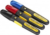 Stanley 0-47-315 FatMax Marqueur 3 couleurs, pointe large biseautee, 3pcs