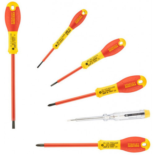 Stanley 0-65-441 FatMax Tournevis isolés (plats/Phillips), jeu de 6 pieces