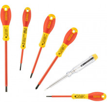 Stanley 0-65-443 FatMax Tournevis isolés (plats/Pozi), jeu de 6 pieces