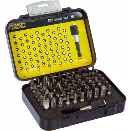 Stanley 1-13-902 1/4" Assortiment d'embouts de vissage 25mm, 61 pieces