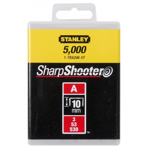 Stanley 1-TRA206-5T Agrafes type A 5/53/530, 10mm, boite de 5000pcs