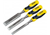 Stanley 2-16-883 DynaGrip Ciseaux a bois, 3 pieces (12, 18, 25mm)