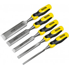 Stanley 2-16-885 DynaGrip Ciseaux a bois, 5 pieces (6, 12, 18, 25, 32mm)