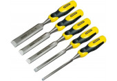 Stanley 2-16-888 DynaGrip Ciseaux a bois, 5 pieces (6, 10, 15, 20, 25mm)