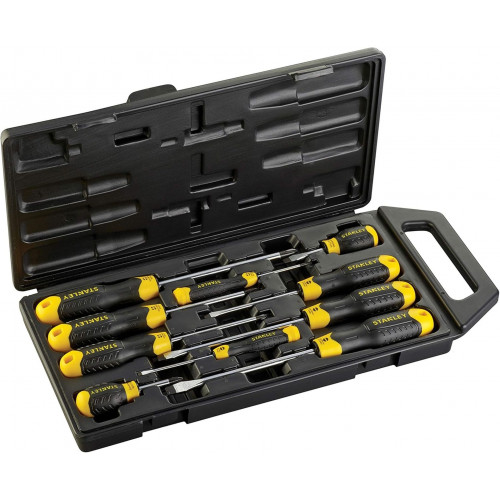 Stanley 2-65-005 CushionGrip Tournevis Phillips et plats, jeu de 10 pieces