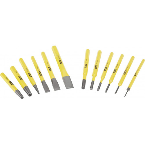 Stanley 4-18-299 Pointeaux, burins et chasse-goupilles, jeu de 12 pieces