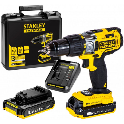 Stanley FMC625D2 Perceuse-visseuse a percussion (51,4Nm/18V/2x2,0Ah), coffret