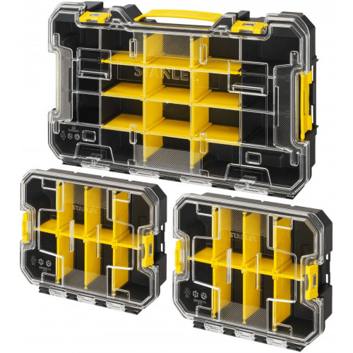 Stanley FMST61150-1 FatMax Pro-Stack Lot de 3 organiseurs (2/3 + 2x1/3) Stanley FMST61150-1 FatMax Pro-Stack Lot de 3 organiseurs (2/3 + 2x1/3)
