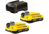 Stanley SFMCB12D2 FatMax Starter kit chargeur + 2 batteries V20 2x2,0Ah
