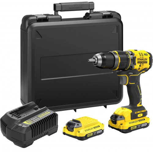 Stanley SFMCD721D2K V20 Perceuse visseuse a percussion (80Nm/18V/2x2,0Ah), coffret