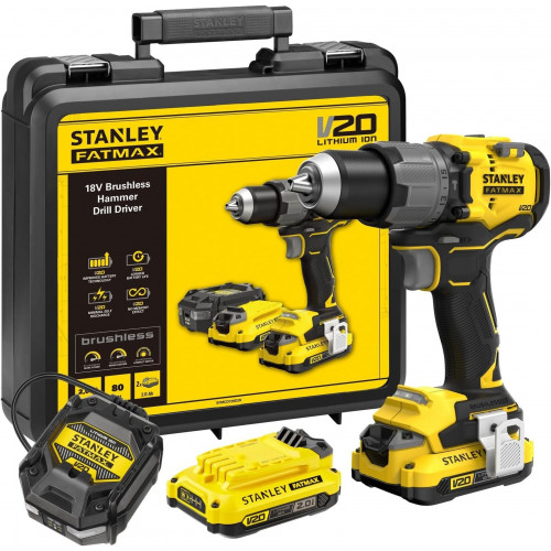 Stanley SFMCD726D2K FatMax V20 Perceuse visseuse a percussion (80Nm/18V/2x2,0Ah) Stanley SFMCD726D2K FatMax V20 Perceuse visseuse a percussion (80Nm/18V/2x2,0Ah)