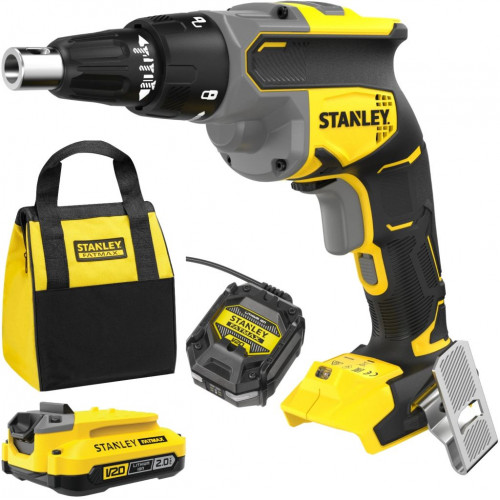 Stanley SFMCF600D1S-QW FatMax V20 Visseuse plaquiste sans fil(18V/1x2,0Ah), sac Stanley SFMCF600D1S-QW FatMax V20 Visseuse plaquiste sans fil(18V/1x2,0Ah), sac