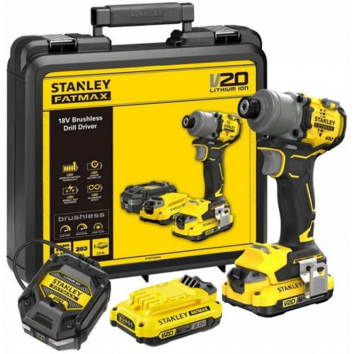 Stanley SFMCF830D2K FatMax Visseuse a impacts 1/4" (18V/2x2,0Ah), mallette