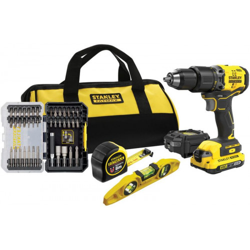 Stanley SFMCK101D1S FatMax V20 Perceuse-visseuse avec accessoires (18V/1x2,0Ah), sac Stanley SFMCK101D1S FatMax V20 Perceuse-visseuse avec accessoires (18V/1x2,0Ah), sac