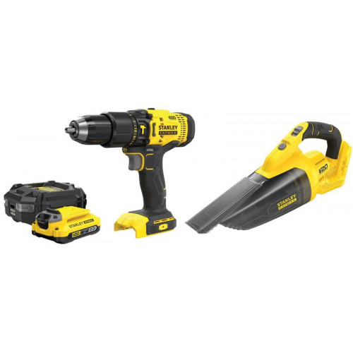 Stanley SFMCK219D1 FatMax V20 Perceuse a percussion et aspirateur a main (18V/1x2,0Ah) Stanley SFMCK219D1 FatMax V20 Perceuse a percussion et aspirateur a main (18V/1x2,0Ah)