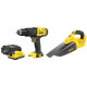 Stanley SFMCK219D1 FatMax V20 Perceuse a percussion et aspirateur a main (18V/1x2,0Ah)