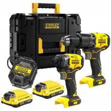 Stanley SFMCK461D2T-QW FatMax V20 Kit combiné sans fil (18V/2x2,0Ah), Tstak