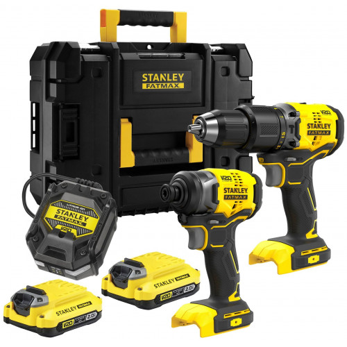 Stanley SFMCK461D2T-QW FatMax V20 Kit combiné sans fil (18V/2x2,0Ah), Tstak Stanley SFMCK461D2T-QW FatMax V20 Kit combiné sans fil (18V/2x2,0Ah), Tstak