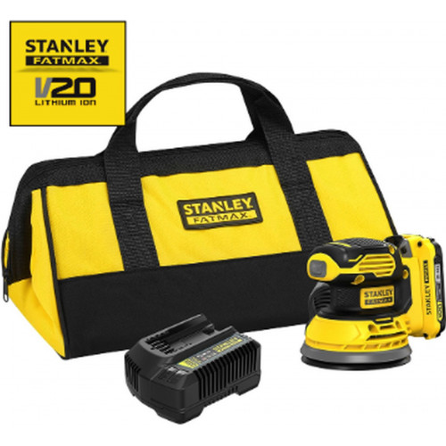 Stanley SFMCW220D1S FatMax V20 Ponceuse excentrique sans fil 125mm (18V/1x2,0Ah), dans sac