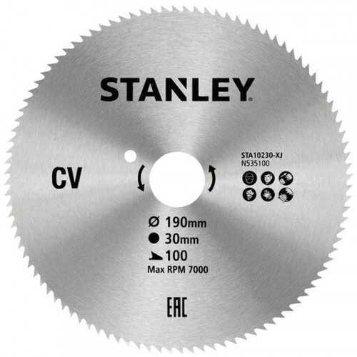 Stanley STA10230-XJ Lame de scie circulaire 190x30mm, 100 dents