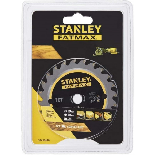Stanley STA10410-XJ Lame de scie pour bois TCT 89 x 10 mm, 24 dents