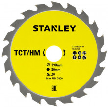 Stanley STA13030-XJ Lame de scie pour bois 190x30mm, 20 dents
