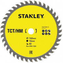 Stanley STA13105-XJ Lame de scie pour bois 160x16mm, 40 dents