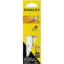 Stanley STA21192 Lames de scie HAS pour bois, bois avec clous, plastique, 152mm, lot de 2