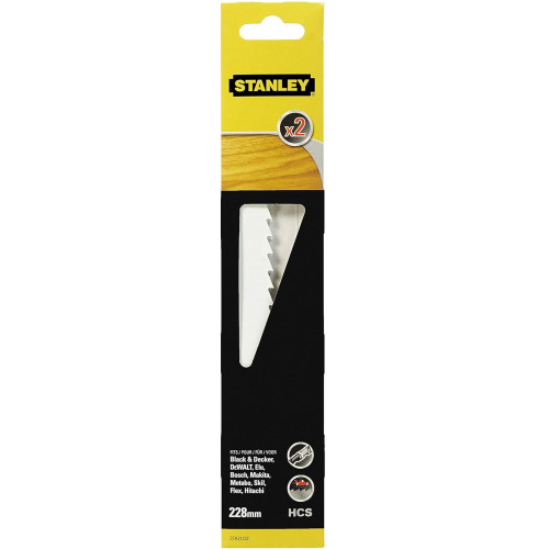 Stanley STA21232-XJ Lames de scie HCS pour bois, longueur 228mm, lot de 2 Stanley STA21232-XJ Lames de scie HCS pour bois, longueur 228mm, lot de 2