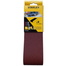 Stanley STA33206-XJ Bandes abrasives 75x533mm, 1x P60, 1x P80, 1x P100, lot de 3