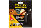 Stanley STA39252 Assortiment de 3 abrasifs excentrique 125mm, P80, 3 pieces