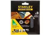 Stanley STA39257-XJ Assortiment de 3 abrasifs excentrique 125mm, P120, 3 pieces