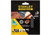 Stanley STA39262-XJ Assortiment de 3 abrasifs excentrique 125mm, P240, 3 pieces