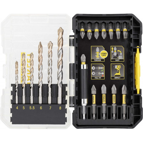 Stanley STA88552-XJ FatMax Set de 19 forets a maçonnerie de précision et embouts