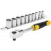 Stanley STMT82666-0 Jeu de douilles + cliquet 72 dents 1/4", 11 pieces