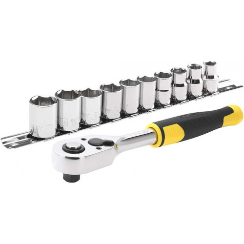 Stanley STMT82670-0 Jeu de douilles + cliquet 72 dents 3/8", 11 pieces
