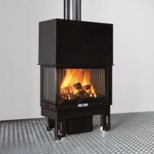 EDILKAMIN TITANO N vitrage gauche, verre simple, foyer encastrable 220640