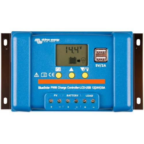 Victron Energy BlueSolar PWM-LCD&USB Régulateur Solaire (12/24V-20A) SCC010020050