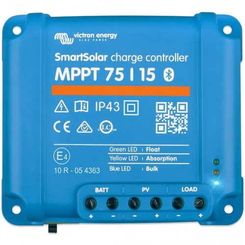 Victron Energy SmartSolar MPPT 75/15 Régulateur Solaire (12/24V-15A) SCC075015060R Victron Energy SmartSolar MPPT 75/15 Régulateur Solaire (12/24V-15A) SCC075015060R