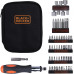 Black & Decker A7104-XJ Jeu d’embouts et de douilles (56ks) avec tournevis a cliquet