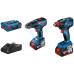 Kit BOSCH : GDX 18V-200 + GSR 18V-50 + 2× GBA 18V 4.0Ah + GAL 18V-40 en L- BOXX 06019J2220