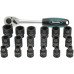 Makita E-30069 Coffret de douilles Impact Black 1/2", 19 pieces avec cliquet