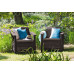 ALLIBERT CORFU DUO Set de 2 chaises de jardin, 75 x 70 x 79cm, marron/gris-beige 17197993