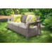 ALLIBERT CORFU LOVE SEAT MAX Canapé de jardin, 182 x 70 x 79cm, cappuccino/beige 1719