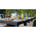 ALLIBERT GIRONA Table de jardin rezolith/osier plat 160 x 90 x 74 cm, cappuccino 17205428