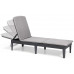 ALLIBERT JAIPUR Chaise longue avec coussin, 187,5 x 58,2 x 29 cm, graphite 17207188