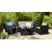 ALLIBERT MONACO Ensemble de salon, avec table de stockage, marron/beige 17200031
